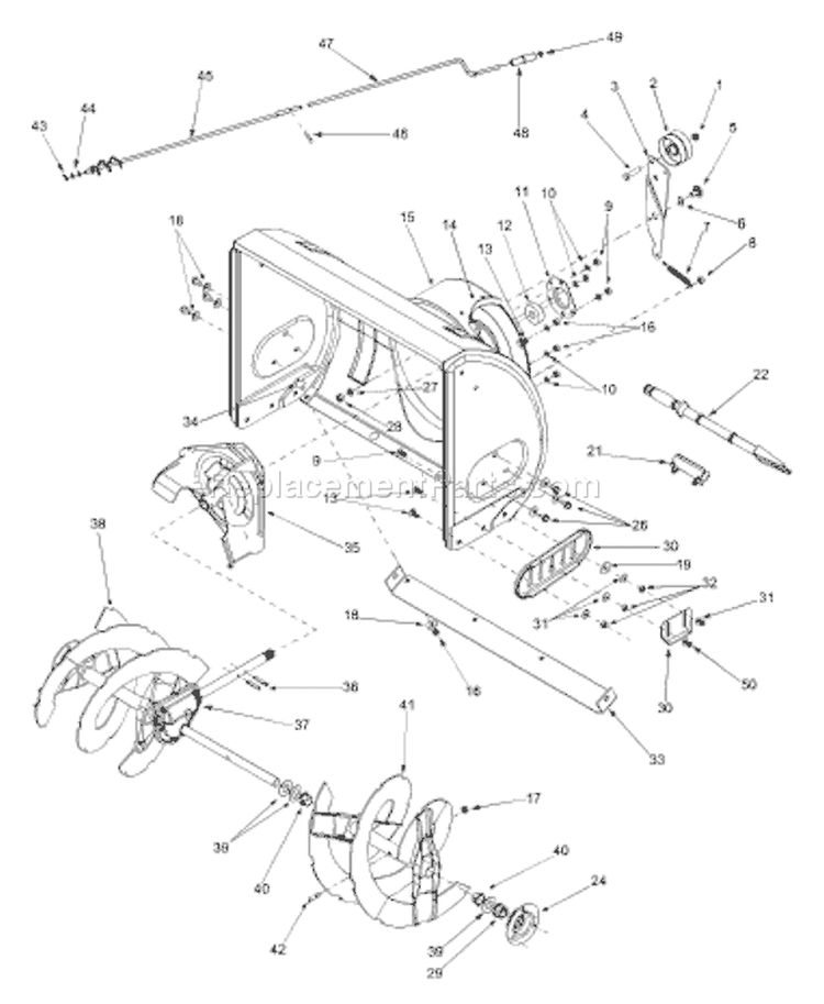 Page D Diagram and Parts List for 31BH763G401 2004 Yard Man Snow Blower